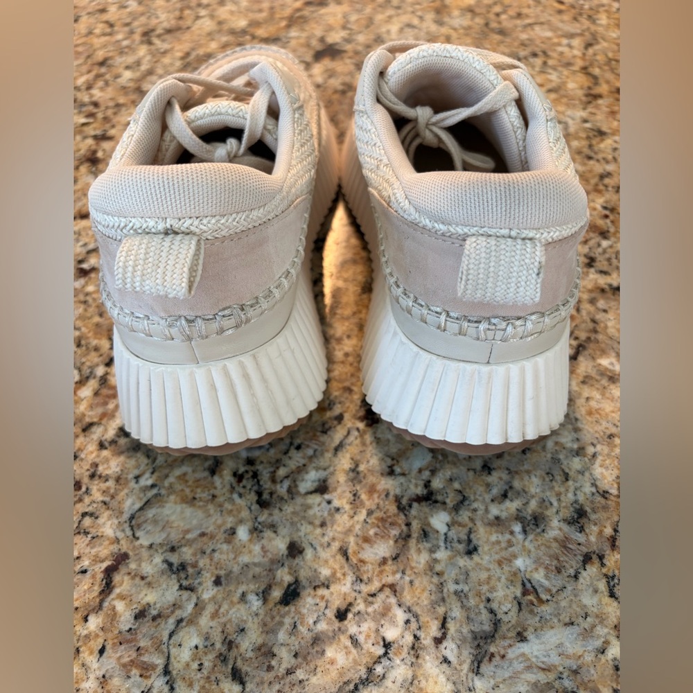 Dolce Vita Neutral Cream Woven Platform Sneakers - Picture 3 of 9